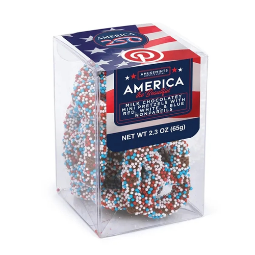 Main photo of America 250 Short Acetate Patriotic Milk Chocolate Nonpareil