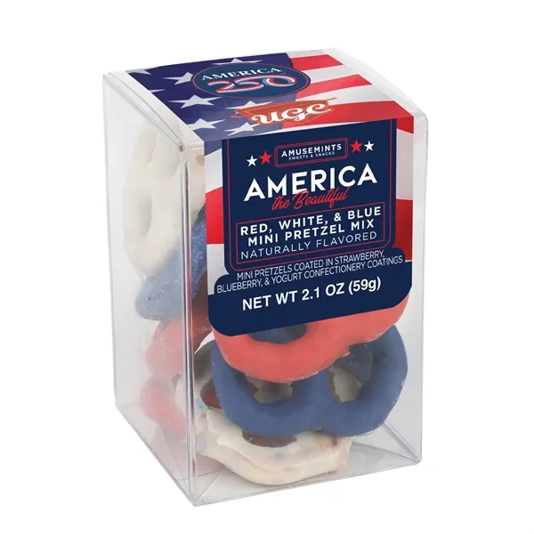 Clear color option for America 250 Short Acetate Red, White & Blue Mini Pretzel Mix