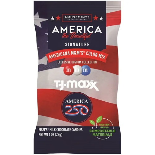 Photo of 1 Oz. Eco Digibag,Compostable & Full Color, America 250 M&Ms