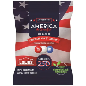 Photo of 2 Oz. Eco Digibag,Compostable & Full Color, America 250 M&Ms