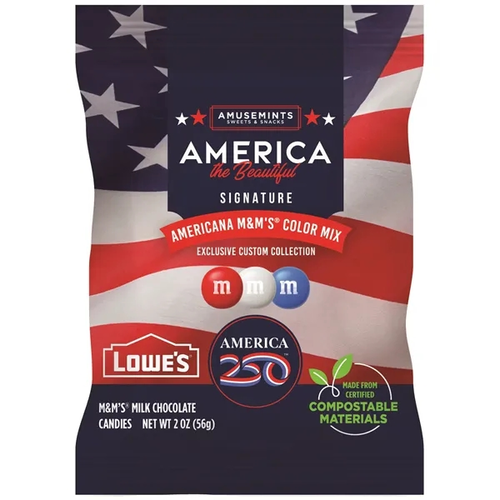 Photo of 2 Oz. Eco Digibag,Compostable & Full Color, America 250 M&Ms