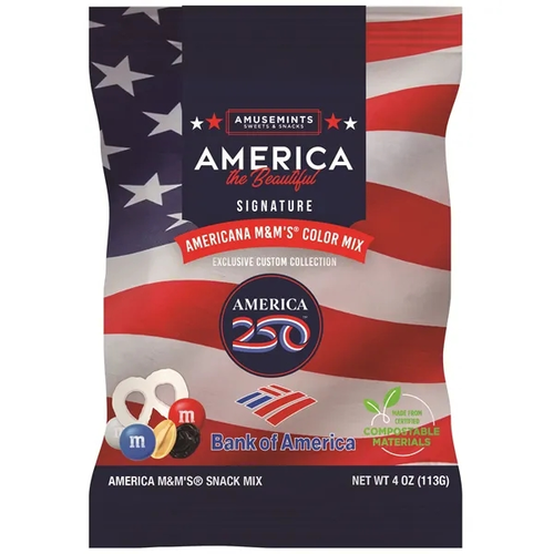 Photo of 4oz. Eco  Digibag, America 250 M&M Snack Mix