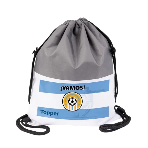 Heather Gray color option for Soccer Sublimated Drawstring Bag