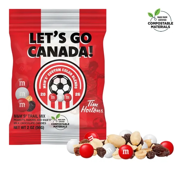 Red color option for Soccer M&M's Trail Mix, 2oz Eco Digibag, Full Color, Color C