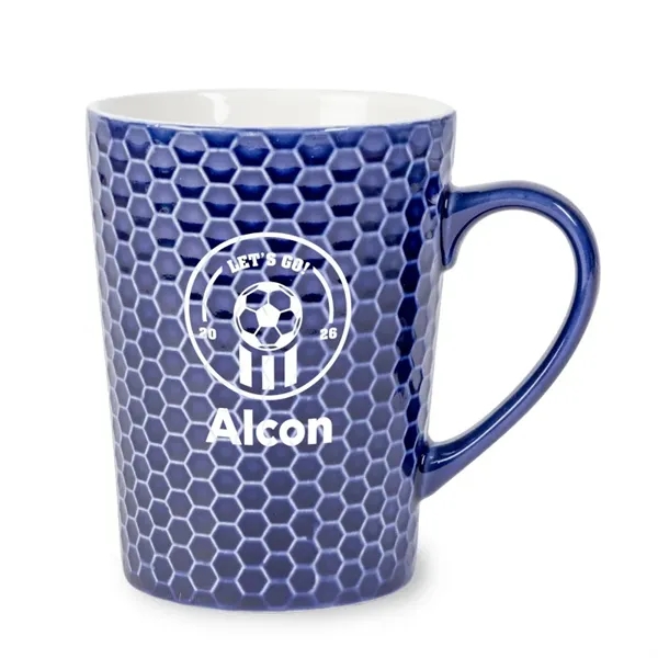 Navy Blue color option for Ace Hexagon Textured Soccer Mug