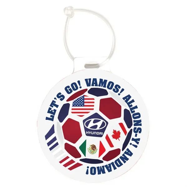 White color option for Soccer Luggage Tag