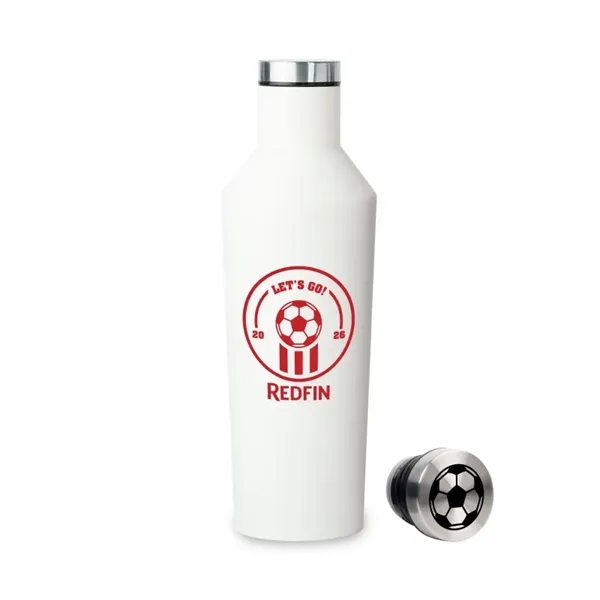 White color option for Soccer Vacuum Sealed 17oz Bottle