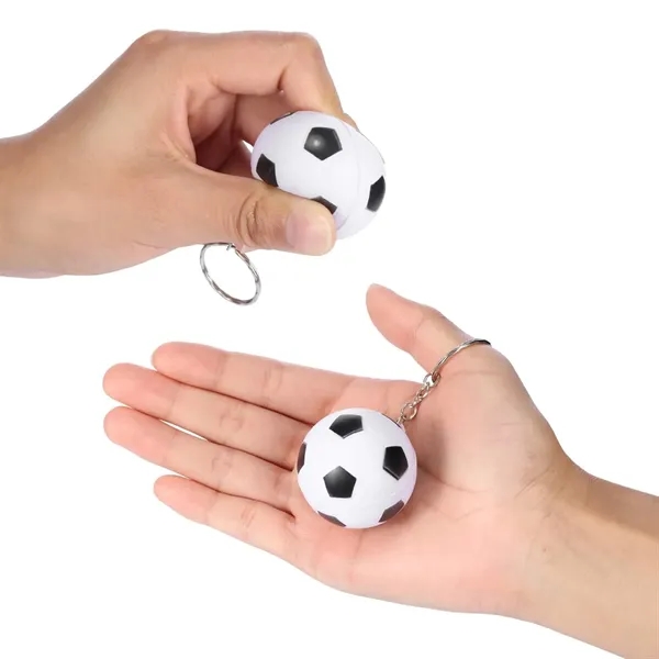 White color option for Mini Soccer Ball Stress Reliever On Keychain