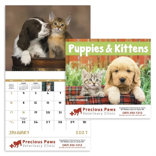 Main photo of Puppies Kittens Stapled Calendar