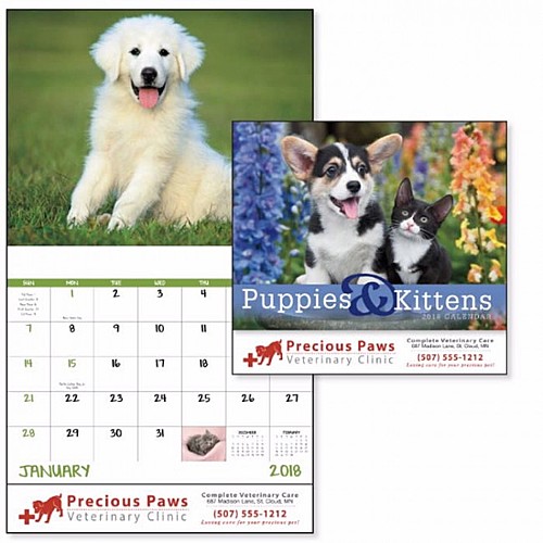 Photo of Puppies Kittens Stapled Calendar
