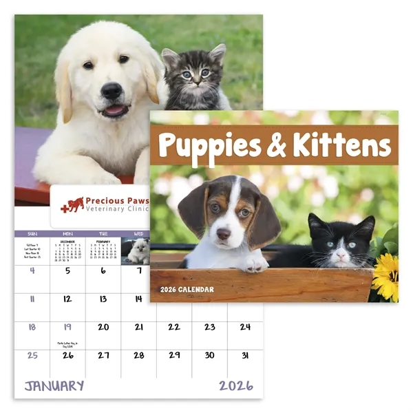 White color option for Puppies Kittens Window Calendar