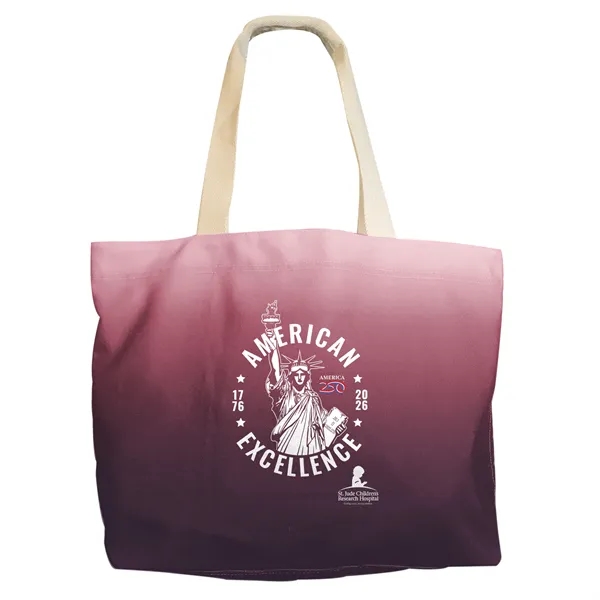 Pinkish/Velvet Wine color option for America 250 Ace Ombre Tote