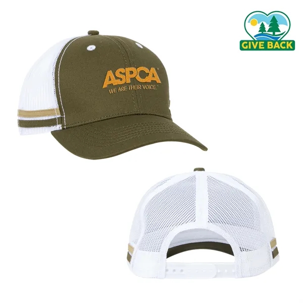 Army color option for Ace Striped Trucker Hat