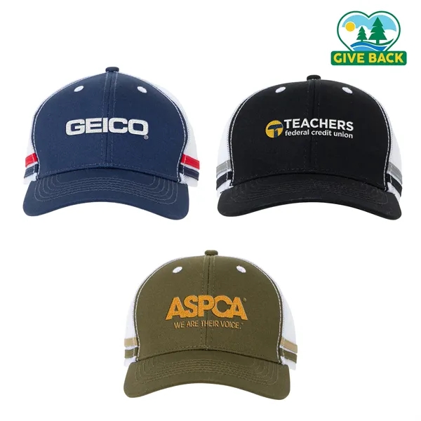 Black color option for Ace Striped Trucker Hat