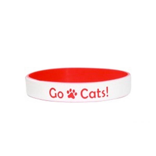 White-Red color option for Two Color Dual Layered Wristbands