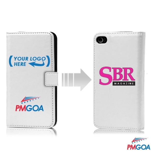 White color option for Custom Leather Flip Iphone 4/4 S Case