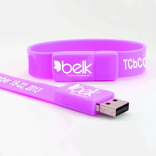 Purple color option for Custom Silicone Usb Flash Drive Wristband Bracelet