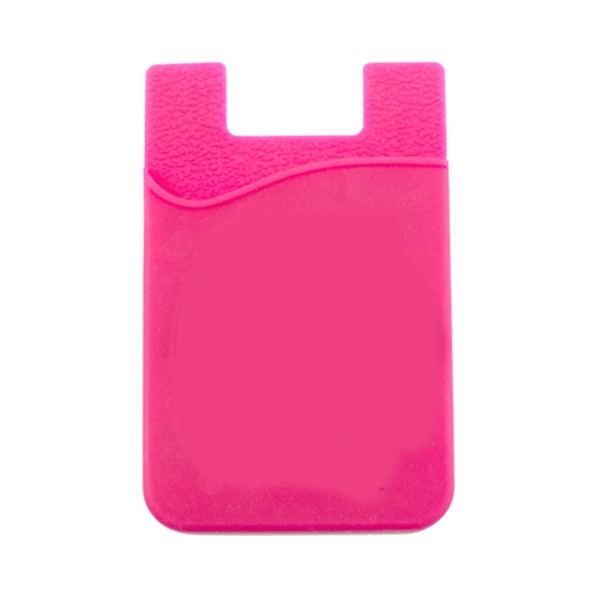 Hot Pink color option for Silicone Cell Phone Smart Phone Wallet Card Holder