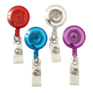 Photo of Translucent Plastic Clip On Badge Reel
