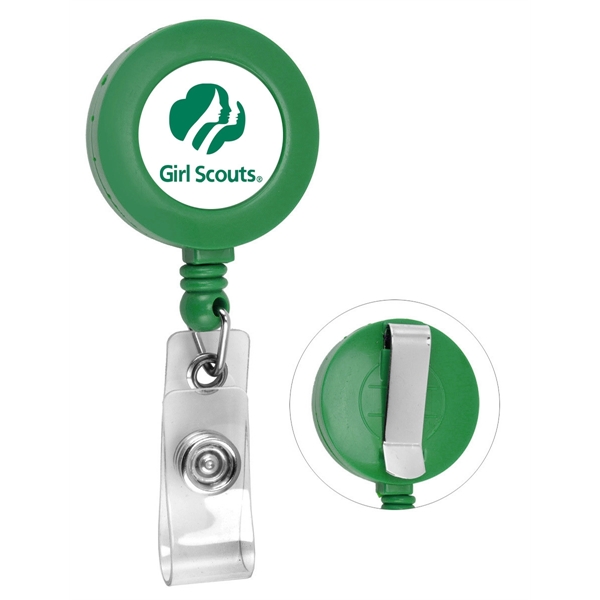 Green color option for Round Retractable Badge Holder