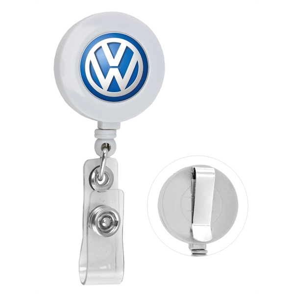 White color option for Round Retractable Badge Holder