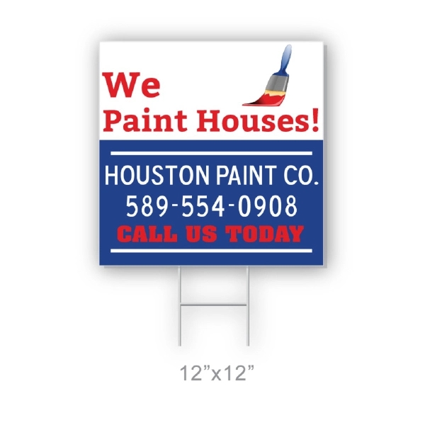 Custom color option for Coroplast Yard Sign  12" X 12"