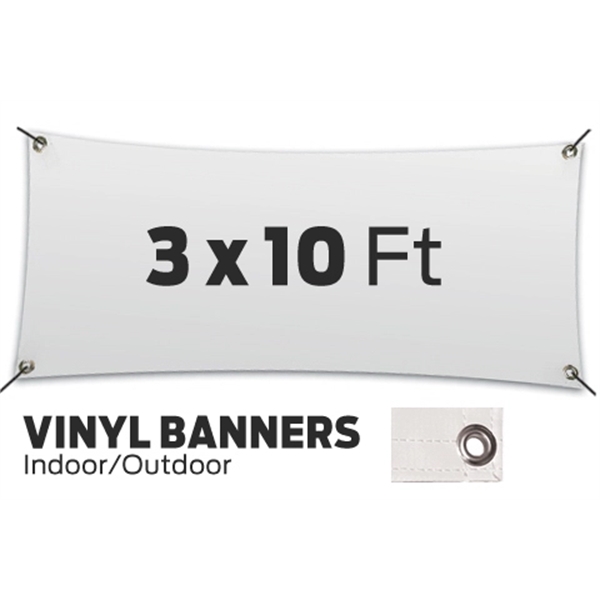 White color option for Custom 3' X 10" Vinyl Banners
