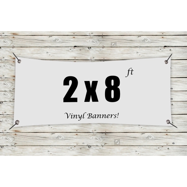 White color option for Custom 2' X 8' Vinyl Banners