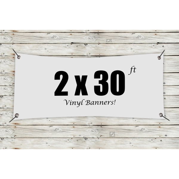 White color option for Custom 2' X 30' Vinyl Banners