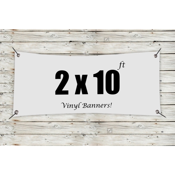 White color option for Custom 2' X 10' Vinyl Banners
