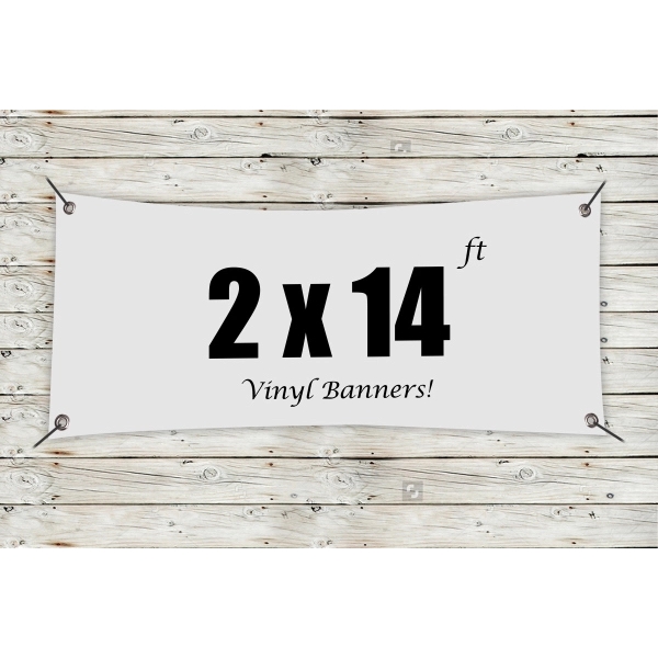 White color option for Custom 2' X 14' Vinyl Banners