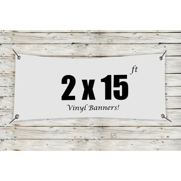 White color option for Custom 2' X 15' Vinyl Banners