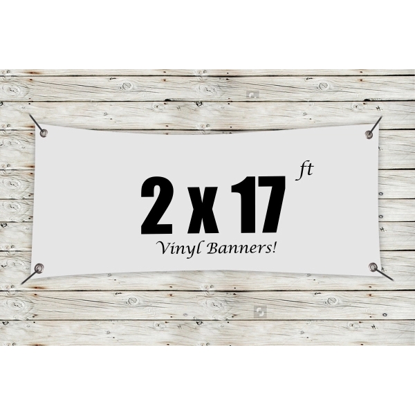 White color option for Custom 2' X 17' Vinyl Banners