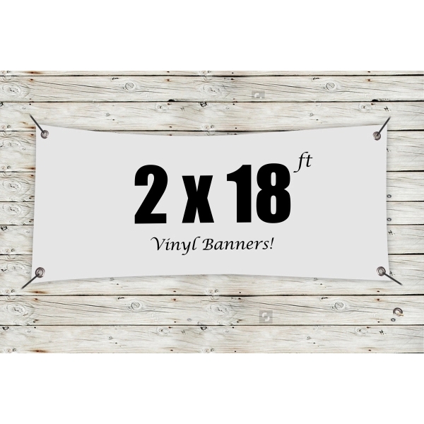 White color option for Custom 2' X 18' Vinyl Banners