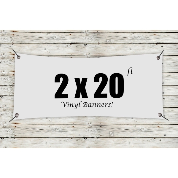 White color option for Custom 2' X 20' Vinyl Banners