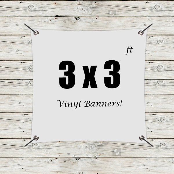 White color option for Custom 3' X 3' Vinyl Banners