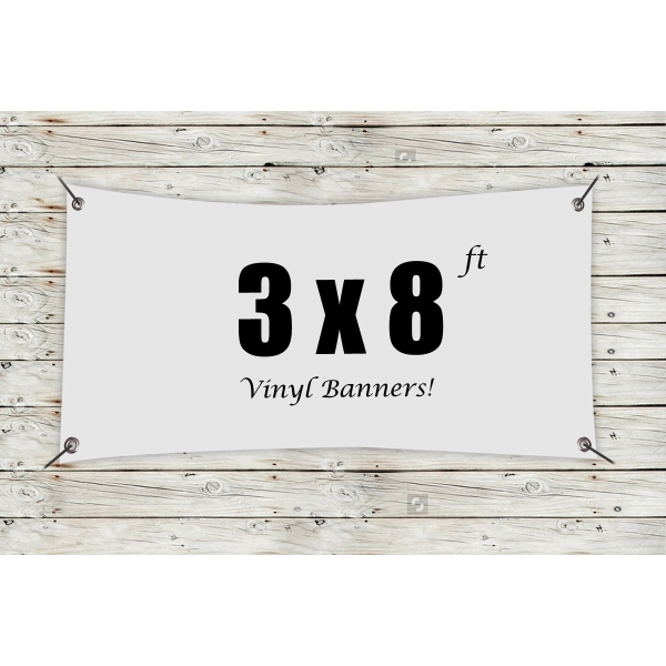 White color option for Custom 3' X 8' Vinyl Banners