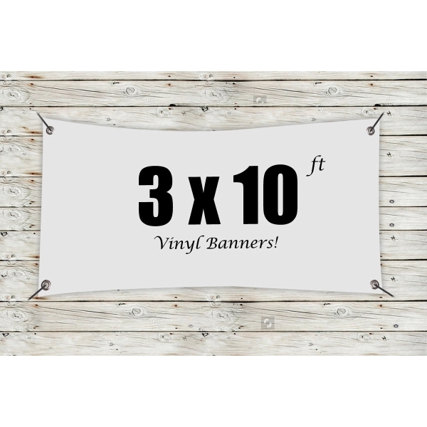 White color option for Custom 3' X 10' Vinyl Banners