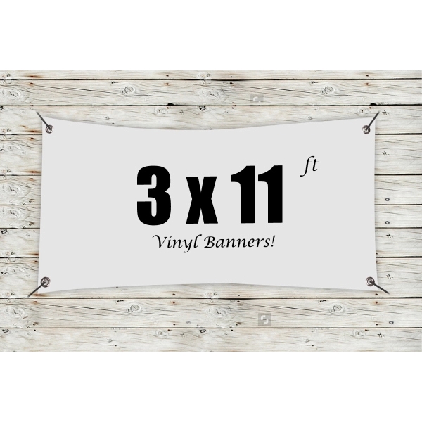 White color option for Custom 3' X 11' Vinyl Banners