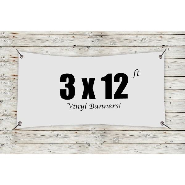 White color option for Custom 3' X 12' Vinyl Banners