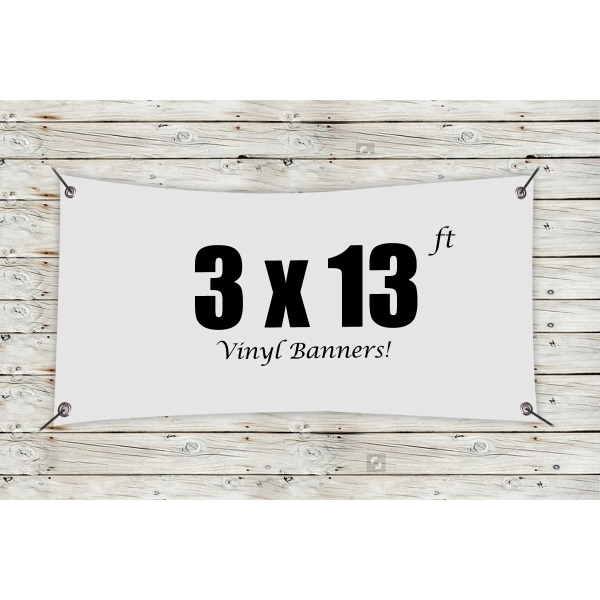 White color option for Custom 3' X 13' Vinyl Banners
