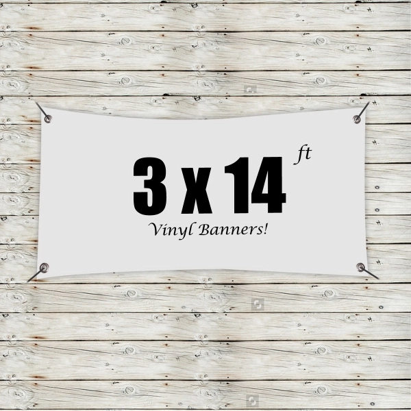 White color option for Custom 3' X 14' Vinyl Banners