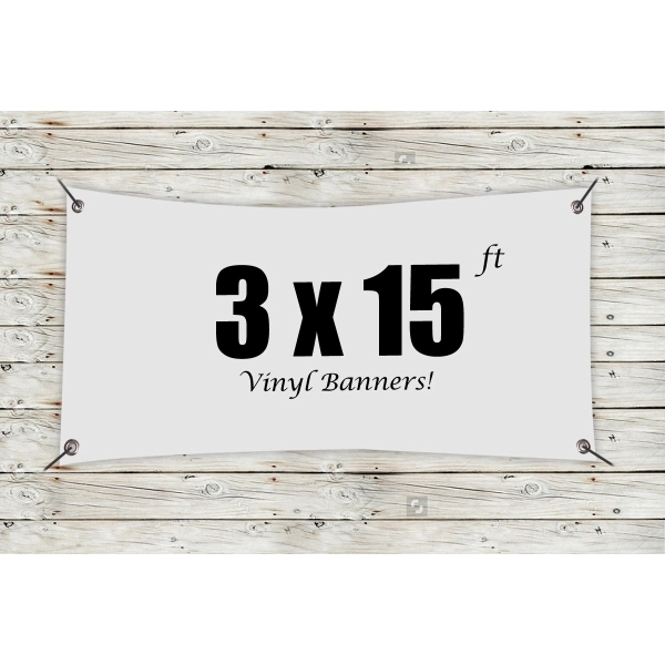 White color option for Custom 3' X 15' Vinyl Banners