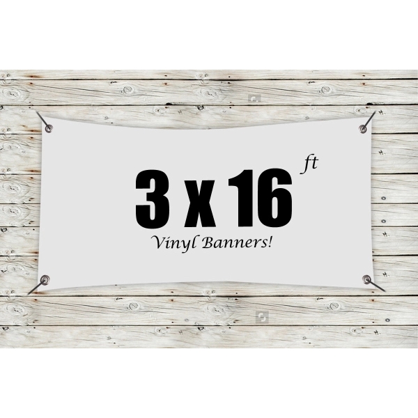 White color option for Custom 3' X 16' Vinyl Banners