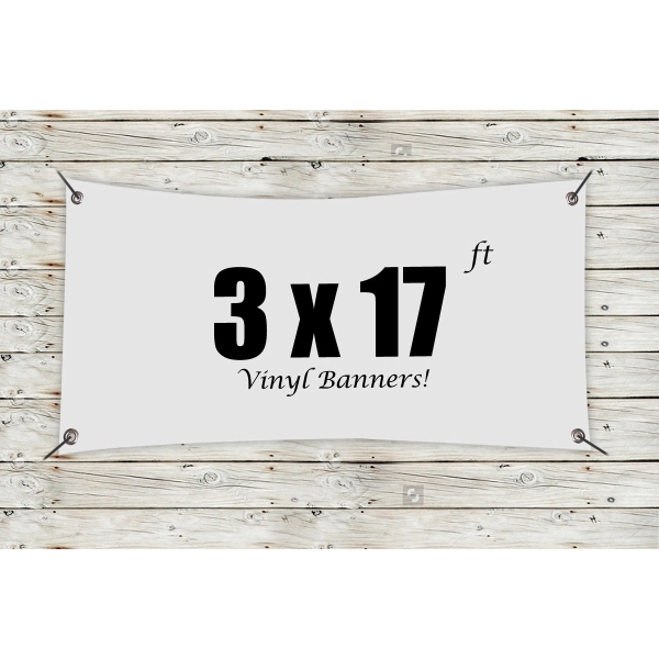 White color option for Custom 3' X 17' Vinyl Banners