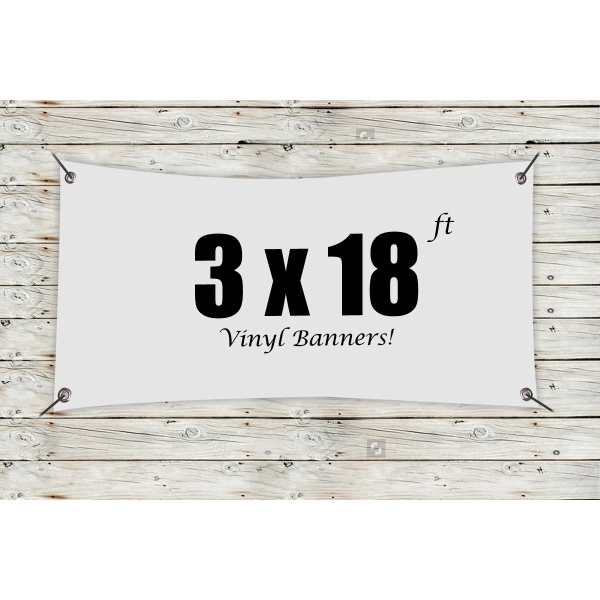 White color option for Custom 3' X 18' Vinyl Banners