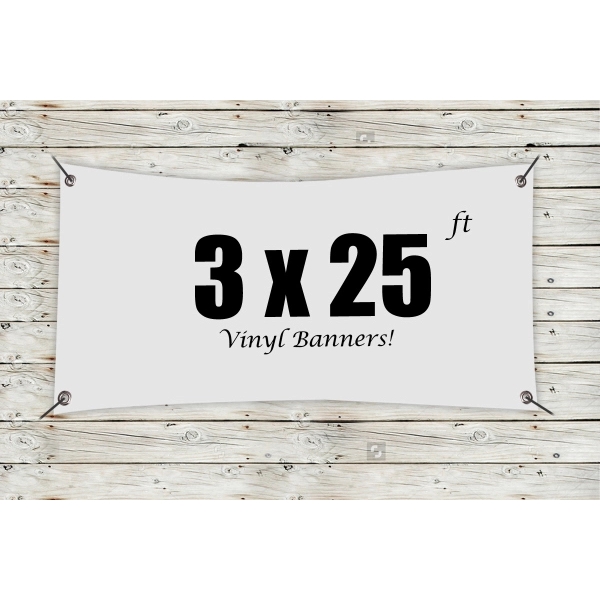 White color option for Custom 3' X 25' Vinyl Banners