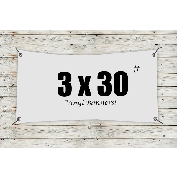 White color option for Custom 3' X 30' Vinyl Banners