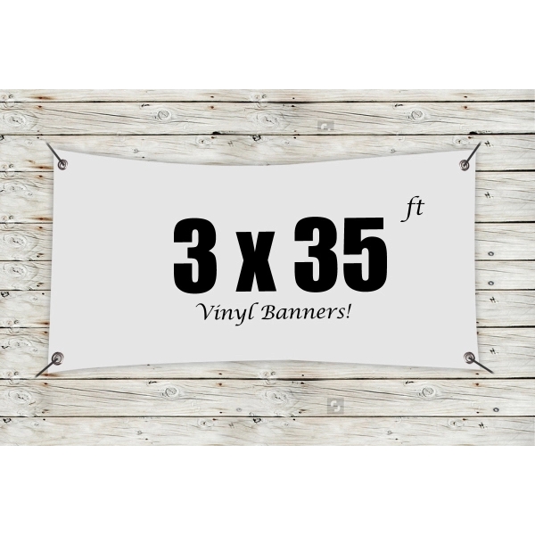 White color option for Custom 3' X 35' Vinyl Banners