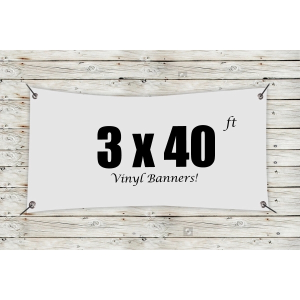 White color option for Custom 3' X 40' Vinyl Banners